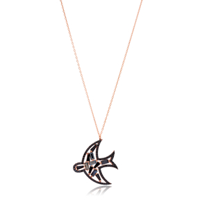 Black Bird Charm Necklace Wholesale Handmade 925 Silver Sterling Jewelry