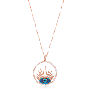 Evil Eye Design Round Shape Wholesale Handmade 925 Silver Sterling Necklace