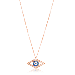 New Fashion Evil Eye Design Turkish Wholesale Handmade 925 Silver Sterling Necklace