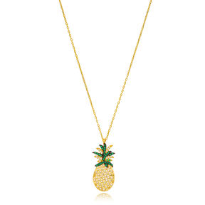Fashionable Pineapple Charm Design Turkish Wholesale Handmade 925 Silver Sterling Necklace