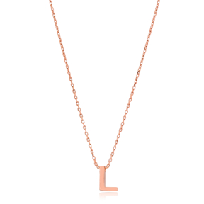Alphabet L Letter Minimalist Design Necklace Turkish Wholesale Handmade 925 Sterling Silver Jewelry