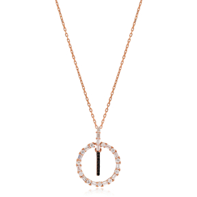 Alphabet I Letter Swinging Design Necklace Turkish Wholesale Handmade 925 Sterling Silver Jewelry