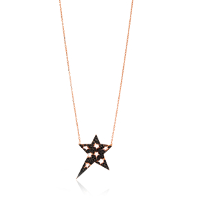 Black Zircon Star Pendant Wholesale 925 Sterling Silver Jewelry