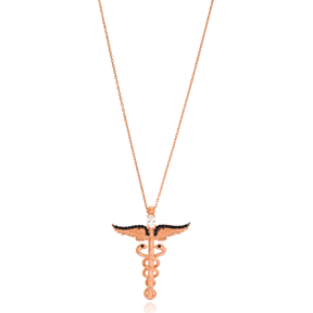 Medical Symbol Caduceus Design Pendant Wholesale 925 Sterling Silver Jewelry