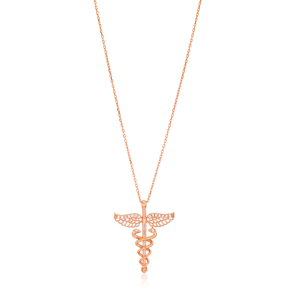 Caduceus Design Pendant Wholesale 925 Sterling Silver Jewelry