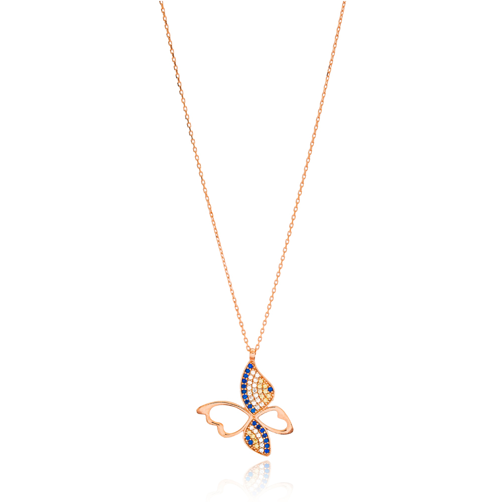 Evil Eye Butterfly Design Pendant Wholesale 925 Sterling Silver Jewelry