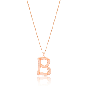 Alphabet B Letter Design Pendant Turkish Wholesale Handmade 925 Sterling Silver Jewelry