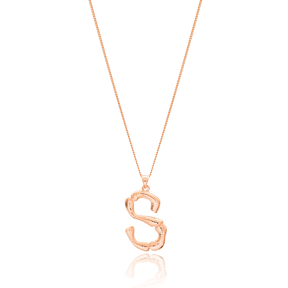 Alphabet S Letter Design Pendant Turkish Wholesale Handmade 925 Sterling Silver Jewelry