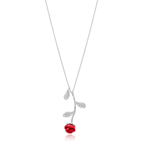 Rose Design Necklace 925 Sterling Silver Handmade Jewelry