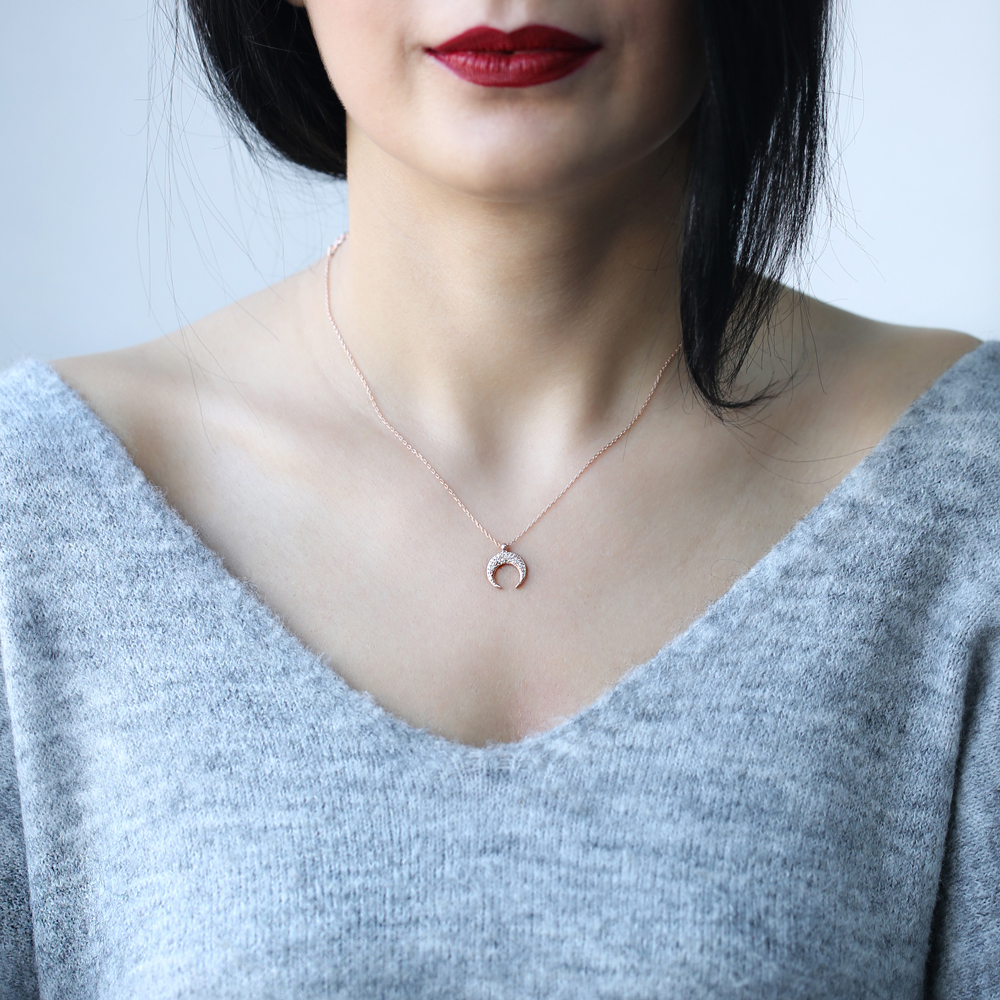 Silver Minimal Horn Design Pendant Wholesale 925 Sterling Silver Jewelry