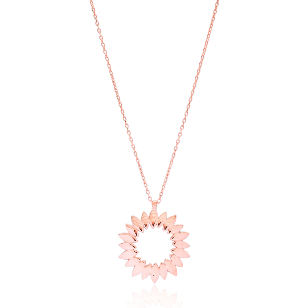 Silver Rounded Leaves Design Pendant Wholesale Sterling Silver Jewelry