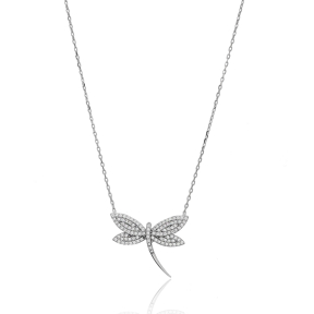 Delicate Dragonfly Charm Silver Pendant Wholesale 925 Sterling Silver Jewelry