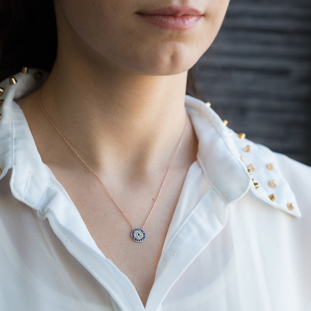 Turkish Wholesale Handcrafted Silver Evil Eye Pendant