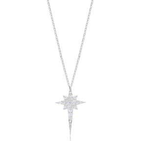 Minimal Pole Star Pendant In Turkish Wholesale 925 Sterling Silver