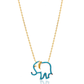 Elephant Nano Turquoise Pendant In Turkish Wholesale Silver Pendant