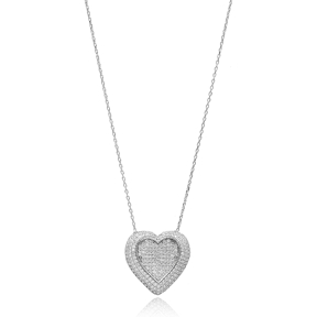 Heart Design Pendant, Wholesale Handmade Turkish Sterling Silver Pendant