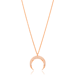 Minimalist Moon Design Pendant Turkish Wholesale Silver Jewelry Pendant