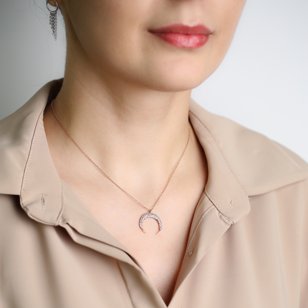 Minimalist Moon Design Pendant Turkish Wholesale Silver Jewelry Pendant