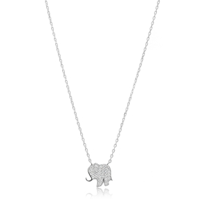 Minimalist Elephant Design Pendant, Wholesale Handmade Turkish Sterling Silver Pendant