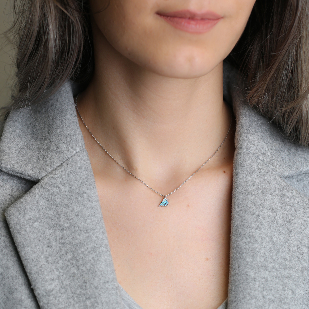 Bird Design Nano Turquoise Turkish Wholesale Silver Pendant