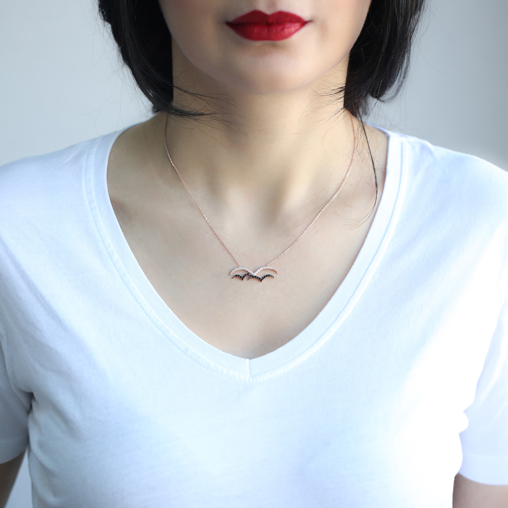Seagull Minimal Design Pendant In Turkish Wholesale 925 Sterling Silver Jewelry
