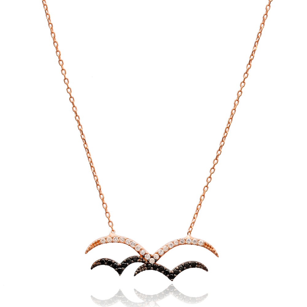 Seagull Minimal Design Pendant In Turkish Wholesale 925 Sterling Silver Jewelry