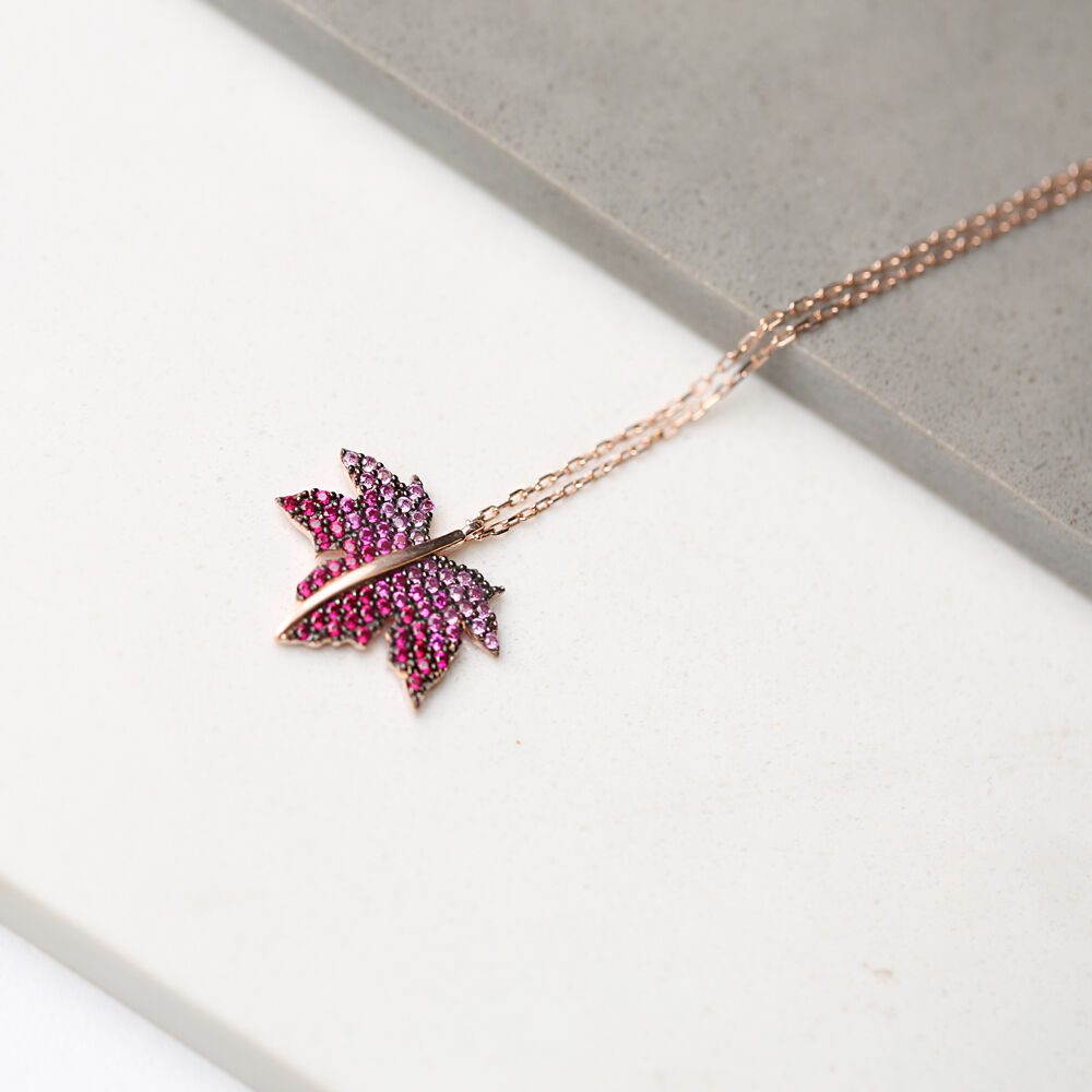 Minimalist Leaf Gradient Zircon Design Pendant Turkish Wholesale Sterling 925 Silver Jewelry Pendant