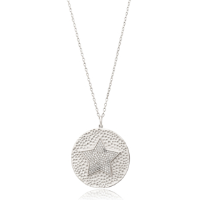 Rounded Star Design Turkish Wholesale Sterling Silver Jewelry Pendant
