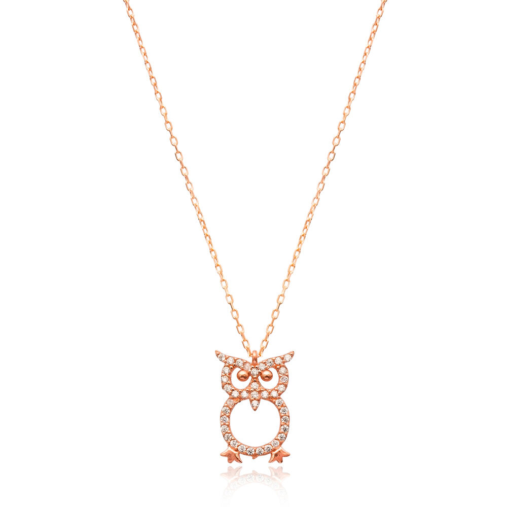 Minimalist Owl Design Pendant Turkish Wholesale Sterling Silver Jewelry Pendant