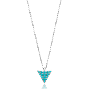 Delicate Triangle Pendant Turkish Wholesale Sterling Silver Jewelry