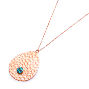 Simple Modern Hammered Pendant Turkish Wholesale Sterling Silver Jewelry