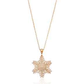 Silver Snowflake Pendant In Turkish Wholesale 925 Sterling Silver