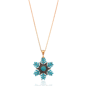 Silver Snowflake Pendant In Turkish Wholesale 925 Sterling Silver