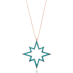 Star Nano Turquoise Pendant In Turkish Wholesale 925 Sterling Silver