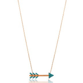 Nano Turquoise Arrow Pendant In Turkish Wholesale 925 Sterling Silver