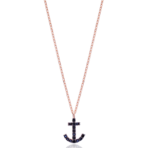 Minimal Anchor Pendant In Turkish Wholesale 925 Sterling Silver