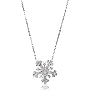 Turkish Wholesale Handcrafted  925 Sterling Silver  Snowflake Pendant