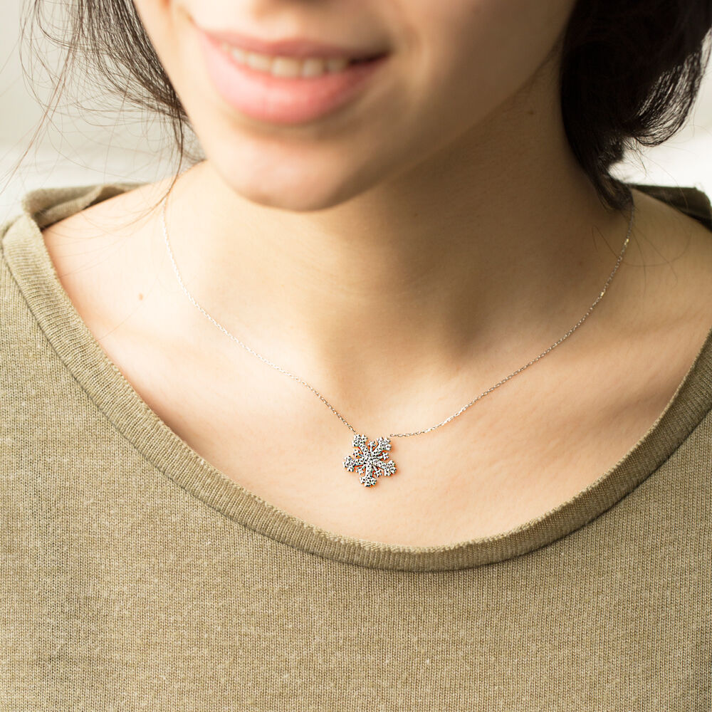 Turkish Wholesale Handcrafted  925 Sterling Silver  Snowflake Pendant