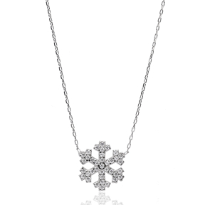 Turkish Wholesale Handcrafted 925 Sterling Silver Snowflake Pendant