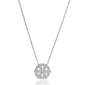 Turkish Wholesale Snowflake Handcrafted  925 Sterling Silver Pendant
