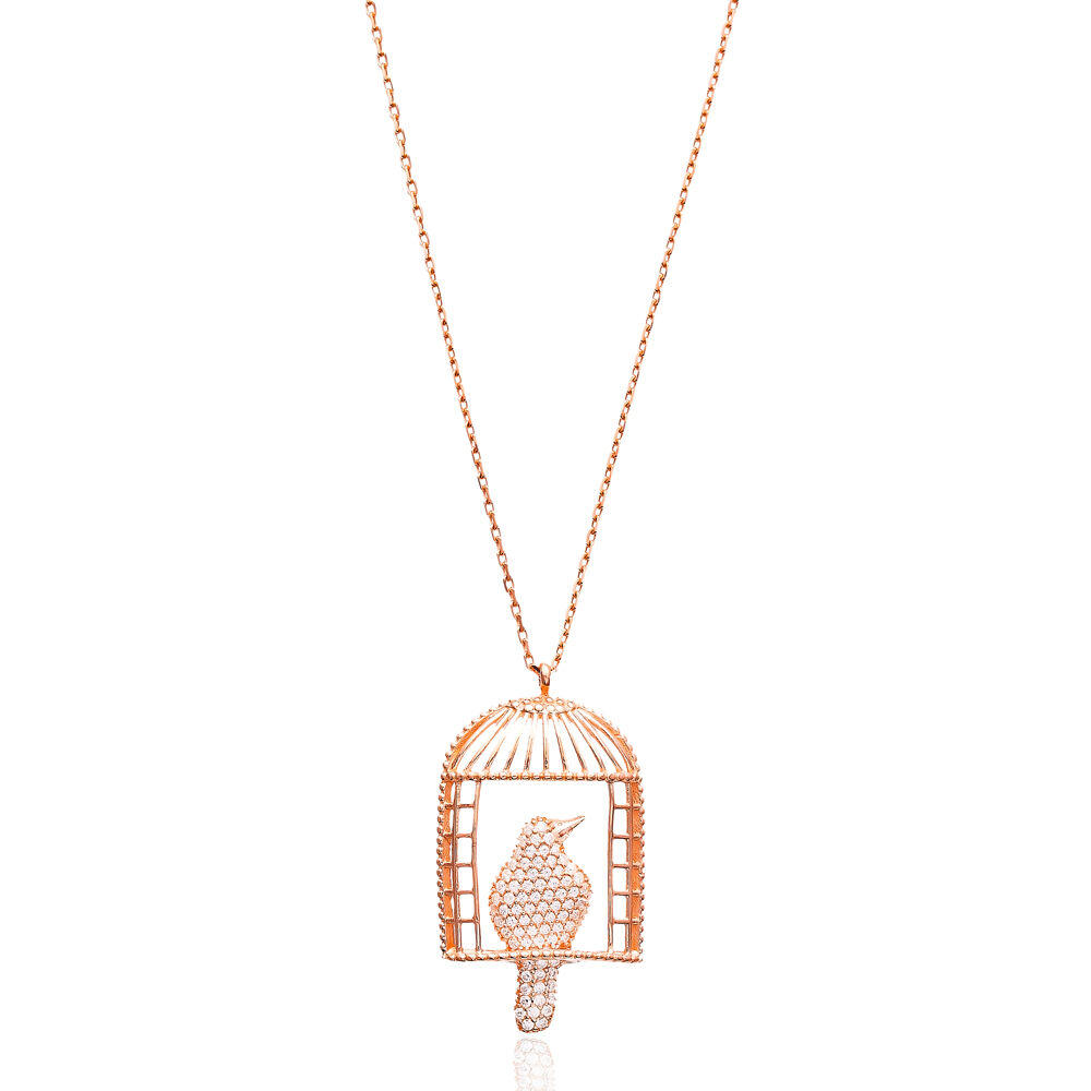 Turkish Wholesale 925 Sterling Silver Bird Cage Pendant