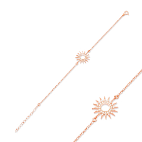 Minimalist Sun Design Bracelet Turkish Wholesale Handmade 925 Sterling Silver Jewelry