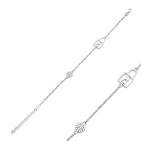 Lock Charm Bracelet Wholesale Handcraft 925 Sterling Silver Jewelry