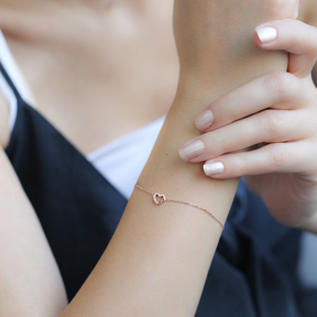 Heart and Infinity Design Minimalist Wholesale 925 Sterling Silver Bracelet