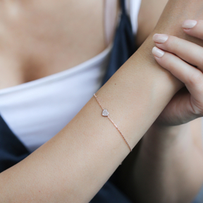 Heart Design Minimalist Bracelet Wholesale 925 Sterling Silver Jewelry