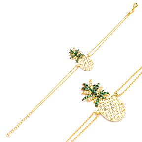 Pineapple Charm Design Bracelet Turkish Wholesale Handmade 925 Sterling Silver Jewelry