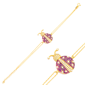 Ladybug Charm Design Bracelet Turkish Wholesale Handmade 925 Sterling Silver Jewelry