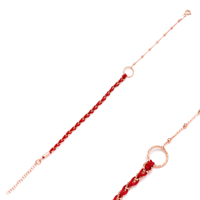 Ball Chain Red Colour Unique Design Trendy Bracelet Wholesale Turkish 925 Sterling Silver Jewelry
