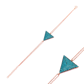 Sterling Silver Wholesale Handcraft Turkish Triangle Design Bracelet