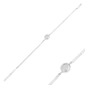 Minimalist Round Design Turkish Wholesale 925 Sterling Silver Charm Bracelet
